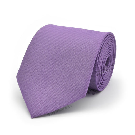 Lavender Purple Neck Tie For Men Textured Strip Pattern Polyester Front View