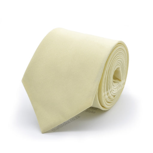 Slim Light Creamy Yellow Neck Tie For Men Soft Matt Polyester