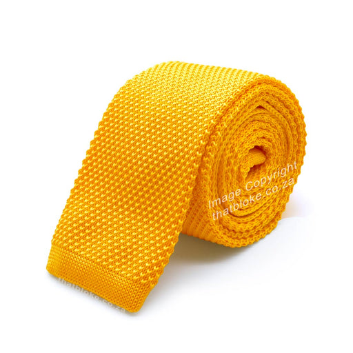 Honey Yellow Neck Tie For Men Knitted