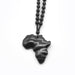 African Continent Necklace For Men Black Close Up