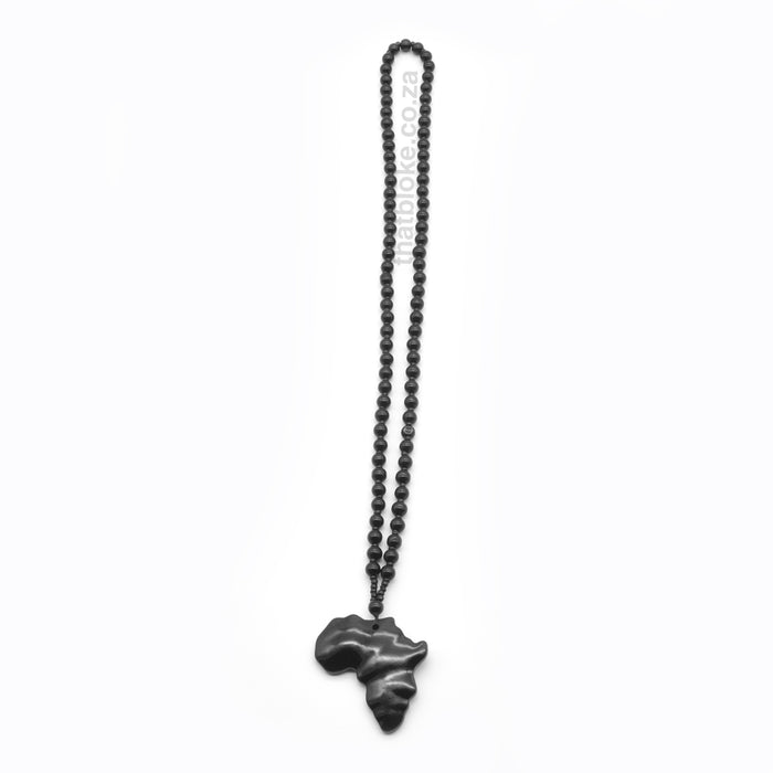 African Continent Necklace For Men Black Full View