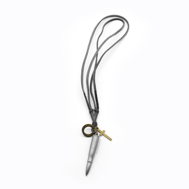 Bullet Necklace For Men Antique Silver Full View