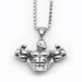 Muscle Bodybuilder Necklace Top Half Silver Stainless Steel