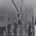 Soccer Football Player Necklace For Men Stainless Steel Silver On Shirt Display