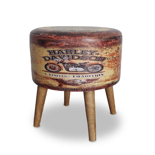 Classic Motorcycles Ottoman Stool Front View