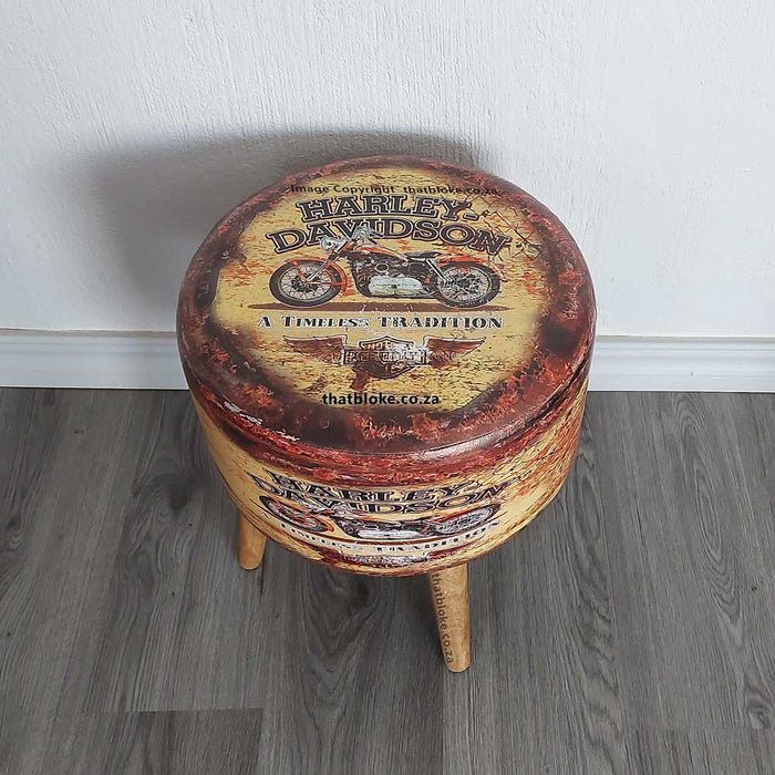 Classic Motorcycles Ottoman Stool Domonstration