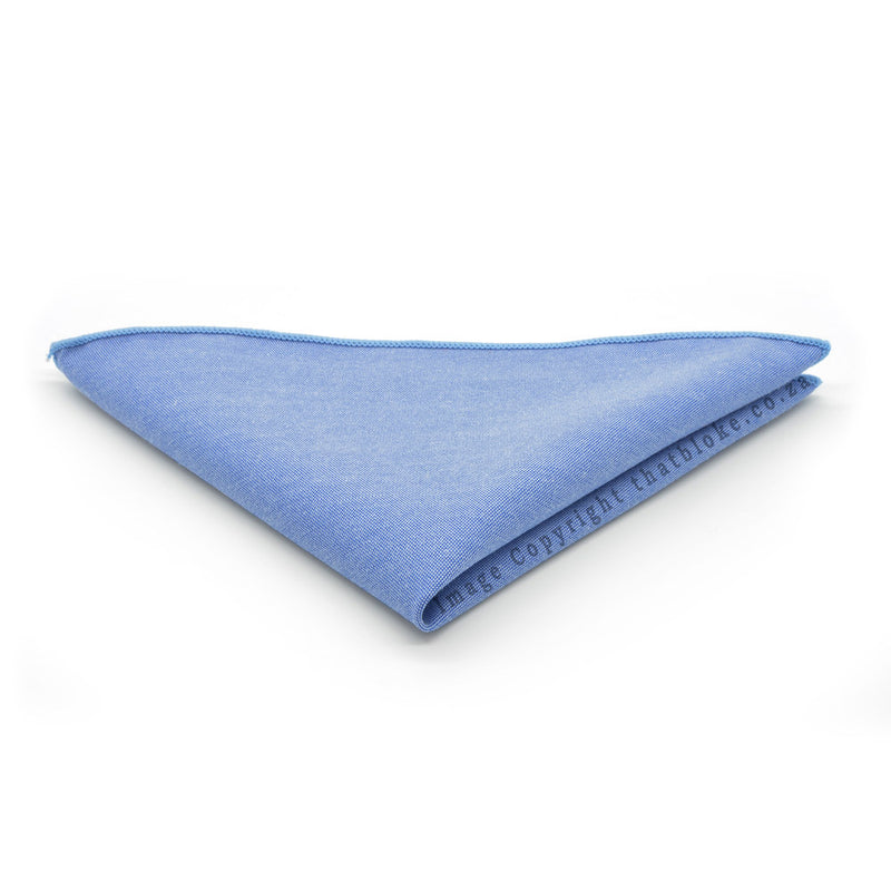 Plain Blue Pocket Square Matt
