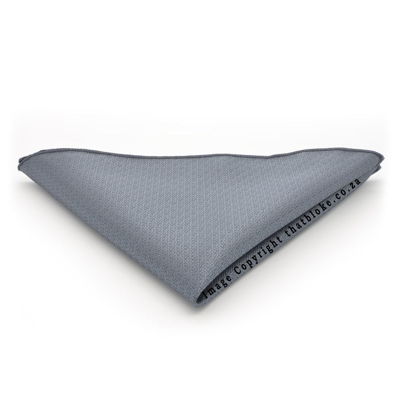 Glossy Grey Pocket Square Dark Silver