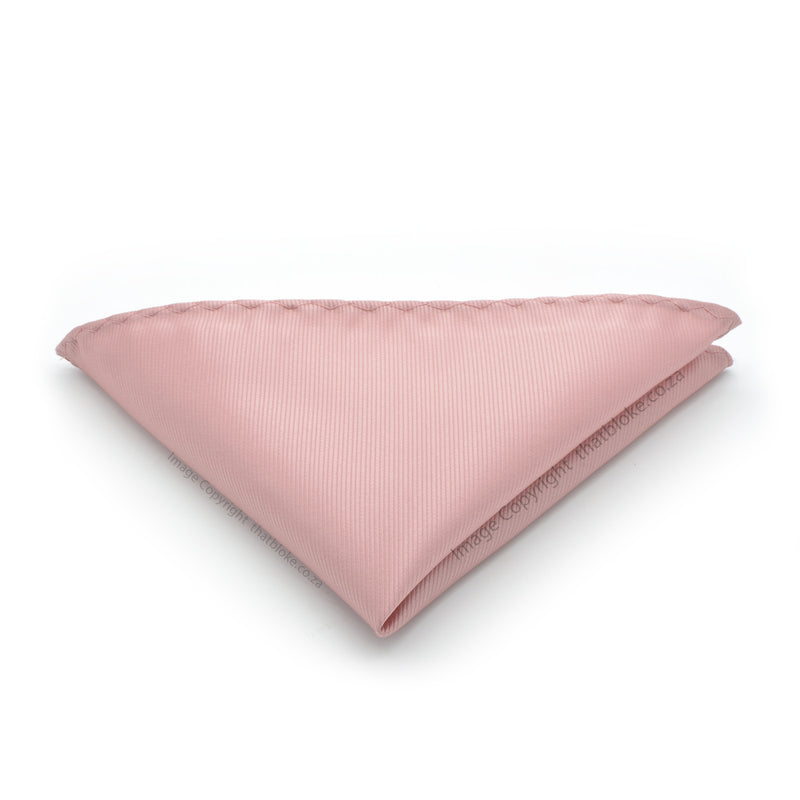 Dusty Pink Pocket Square Stripe Patterned Polyester