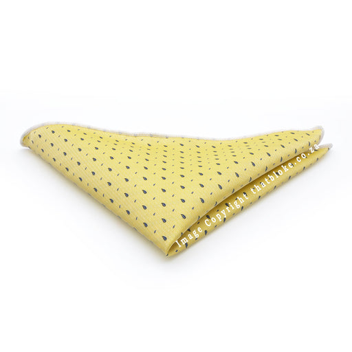 Light Yellow Pocket Square With Leaf Pattern