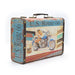 US Route 66 Classic Motorcycle Suitcase Wood Pinup Girl Blue