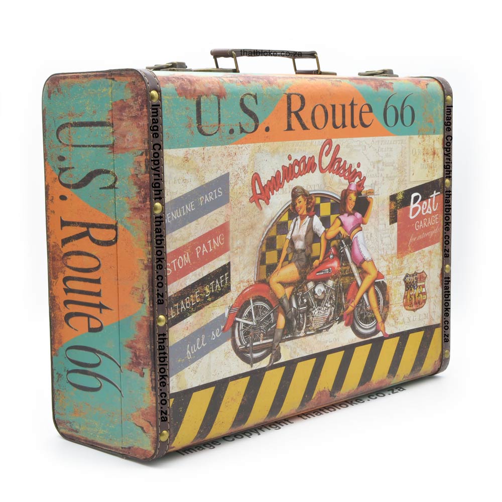 Storage Suitcase - Route 66 Classic Motorcycle Pinup Girls — That Bloke