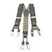 Black and beige suspenders for men six clip Checked Pattern Elastic Polyester