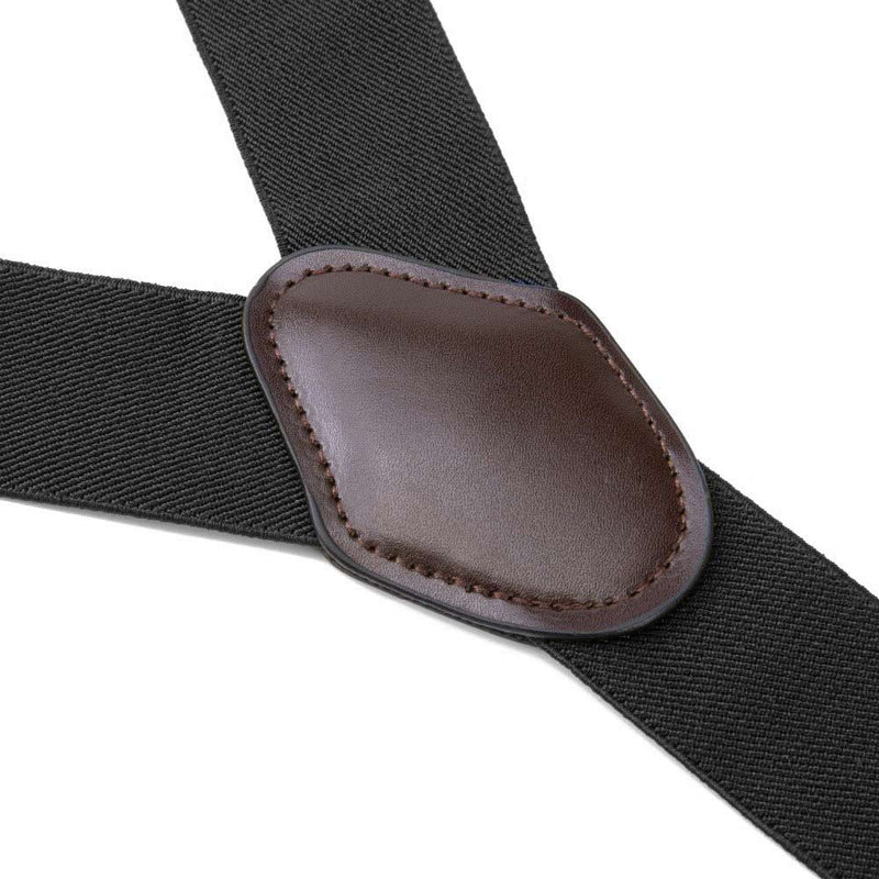 Suspenders Six Clip - Black with Brown End-Straps