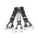 Six Clip Black Suspenders with End-straps Elastic Polyester