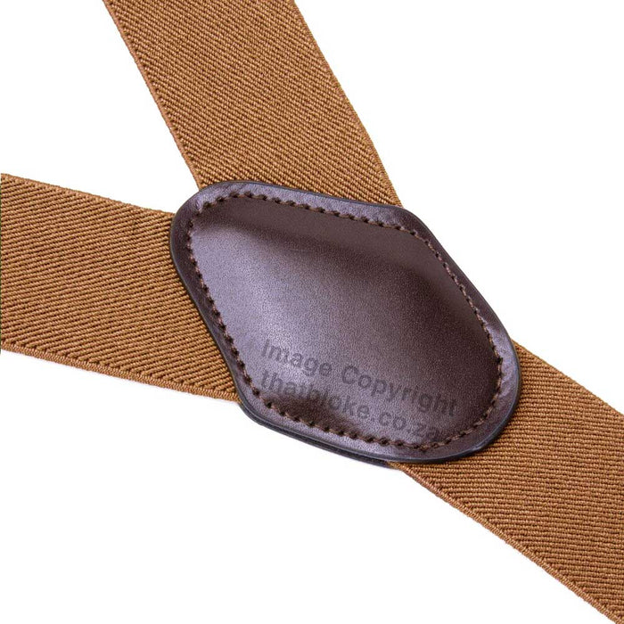Suspenders Six Clip - Brown Caramel