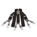 Dark Chocolate Brown Suspenders Six Clip Elastic Polyester