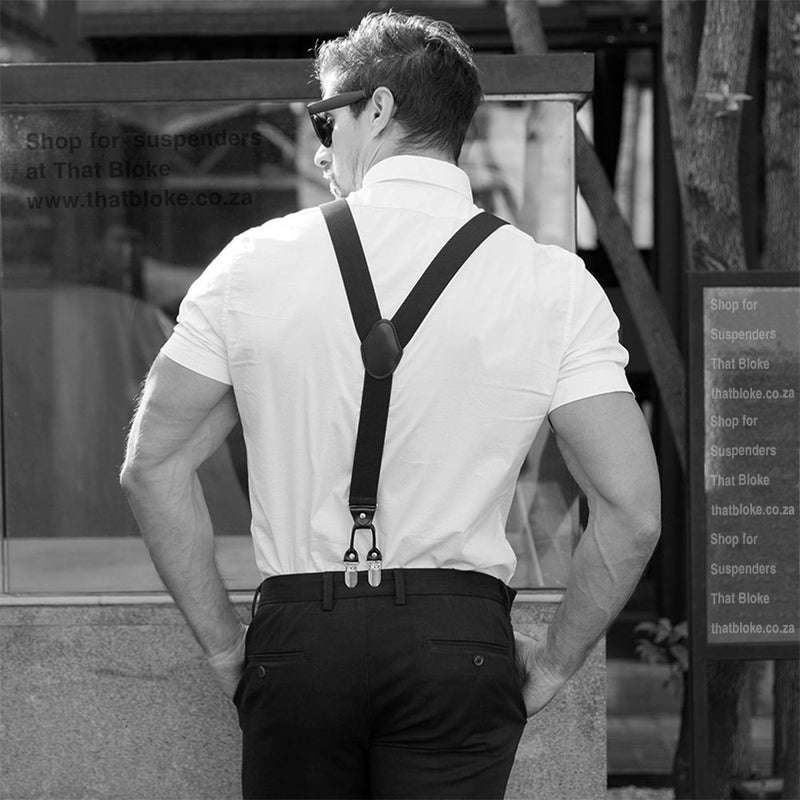 Suspenders Six Clip - Brown Caramel