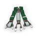 Six clip suspenders Green with White Pin Dots