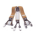 Six Clip Light Brown Suspenders with End-straps Elastic Polyester