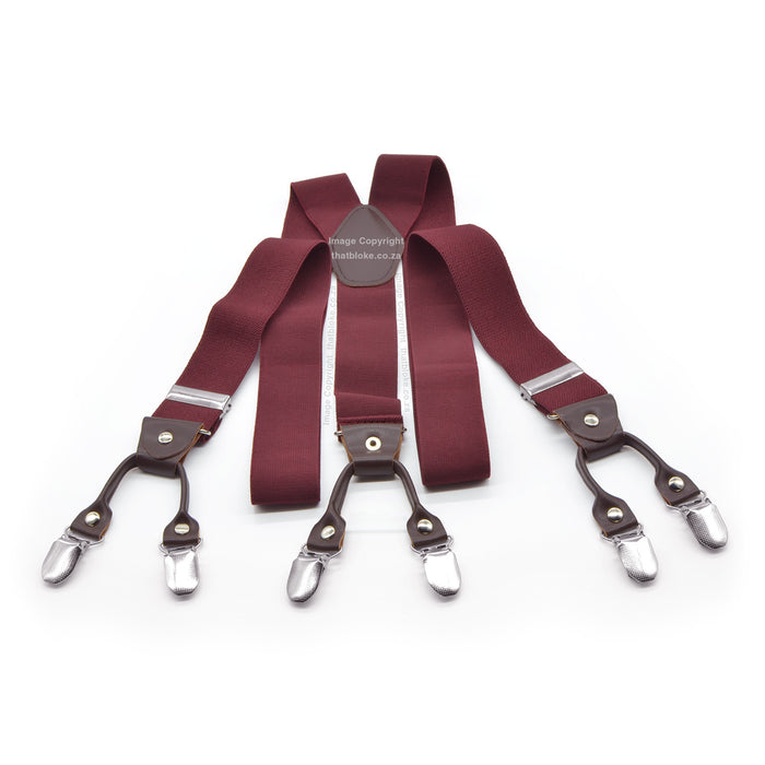 Leather Six-Clip Suspenders