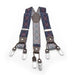 Navy Blue and Maroon Checked Style Suspenders Six Clip Pattern