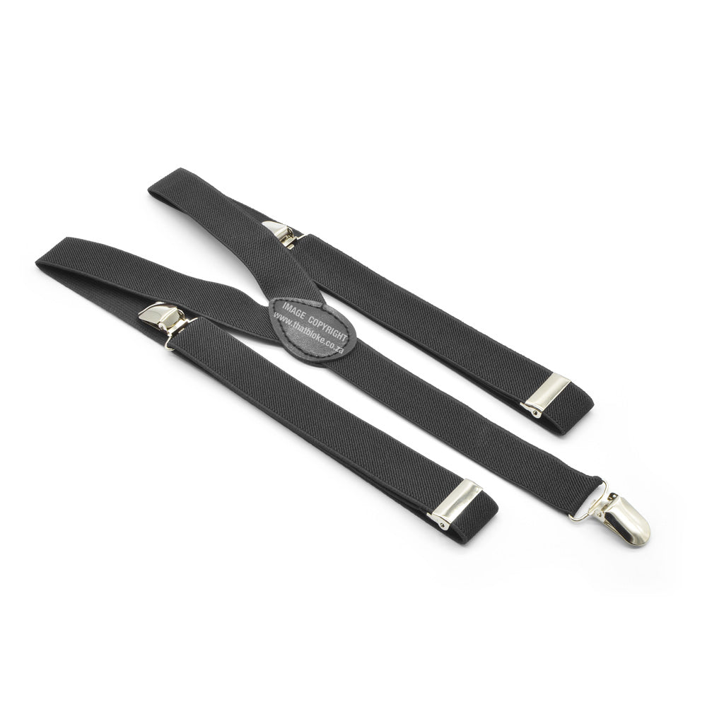 や*ん様 EGDE　RAVE SUSPENDERS JOCK 黒 Black Suspenders - Three Clip — That Bloke