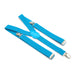 Three Clip Cyan Blue Suspenders Elastic Polyester