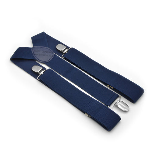 Navy Blue Suspenders Three Clip Wide 3.5cm
