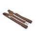 Three Clip Light Chocolate Brown Suspenders With Brown Centre Elastic Polyester
