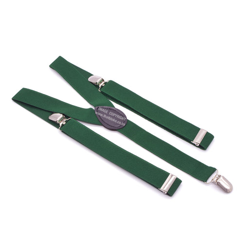 Emerald Green Suspenders Three Clip Elastic Polyester