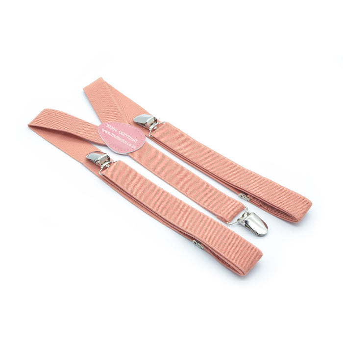 Three Clip Peach Suspenders Elastic Polyester
