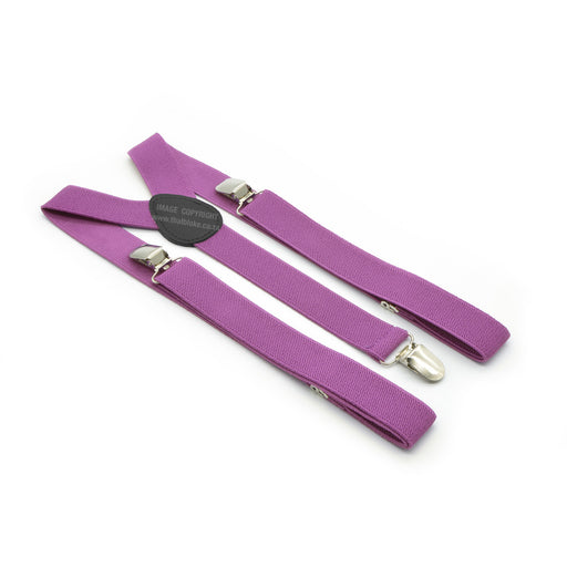 Three clip roman purple suspenders with black centre