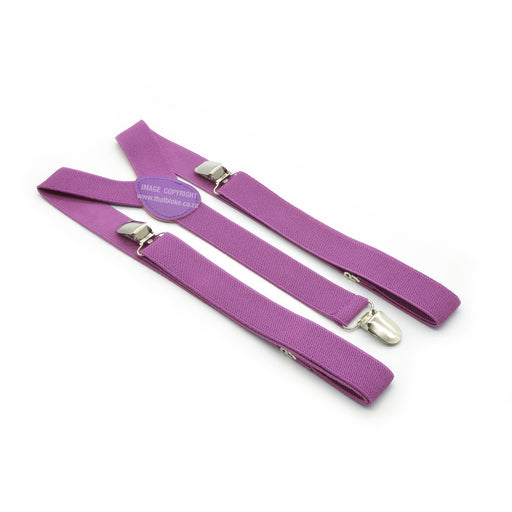 Three Clip Roman Purple Suspenders Elastic Polyester