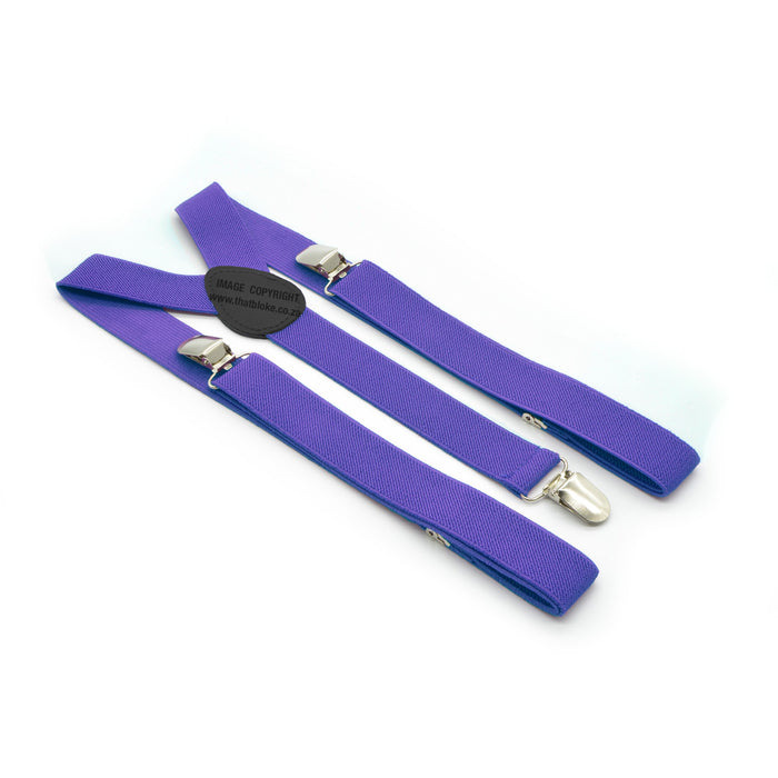 Royal Purple Suspenders Three clip elastic polyester