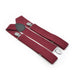 Three Clip Dark Wine Red Suspenders Wide 3.5cm Elastic Polyester