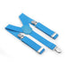 Cyan Blue Suspenders For Toddlers Three Clip Elastic Polyester