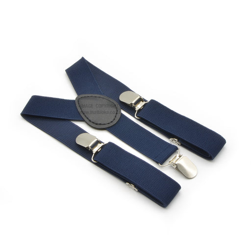 Navy Blue Suspenders For Toddlers Elastic Polyester