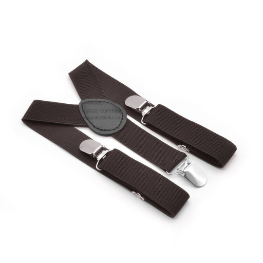 Dark Brown Suspenders For Toddlers Elastic Polyester