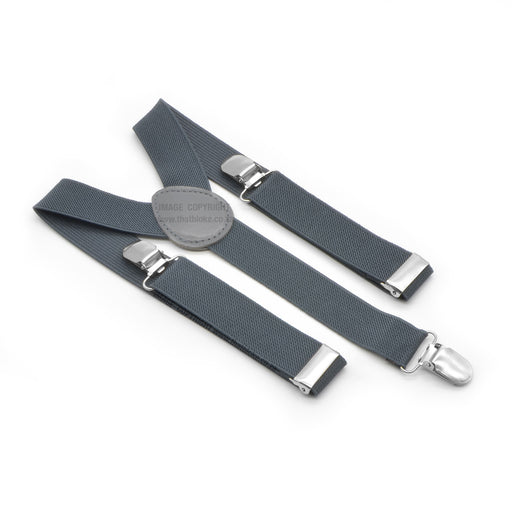Dark Grey Toddler Suspenders 1 - 3 Years Elastic Polyester