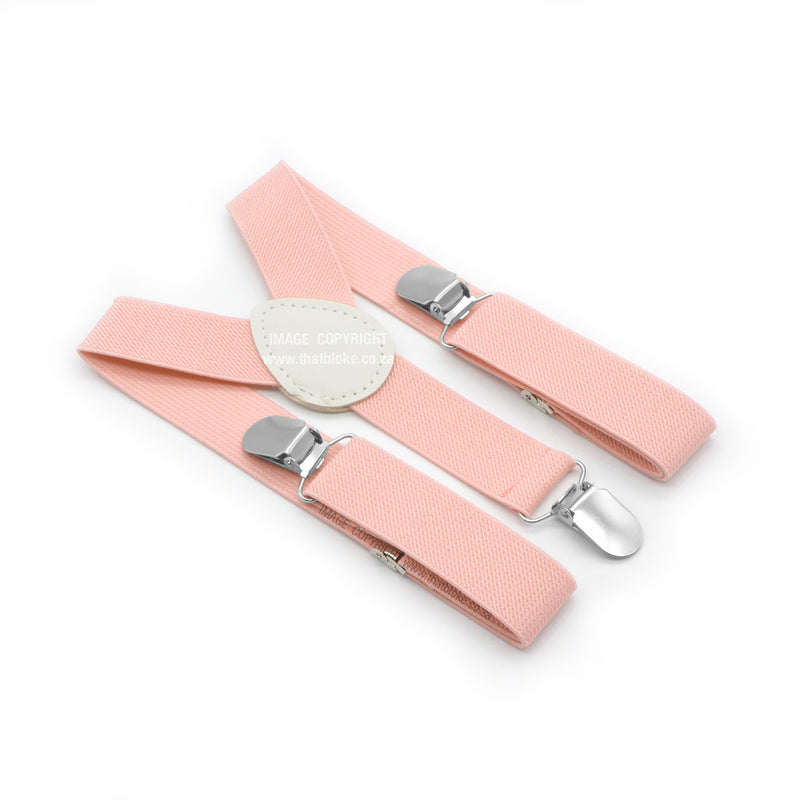 Toddler Suspenders Three Clip - Pink Peach Light (1 - 3 Years)
