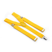 Honey Yellow Suspenders Three clip elastic Polyester