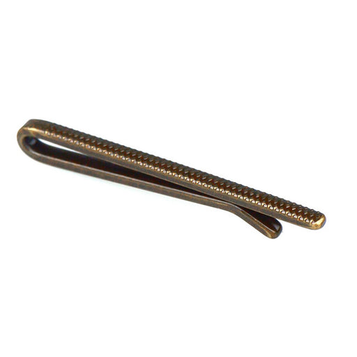 Antique Bronze Tie Bar Extra Thin Side View