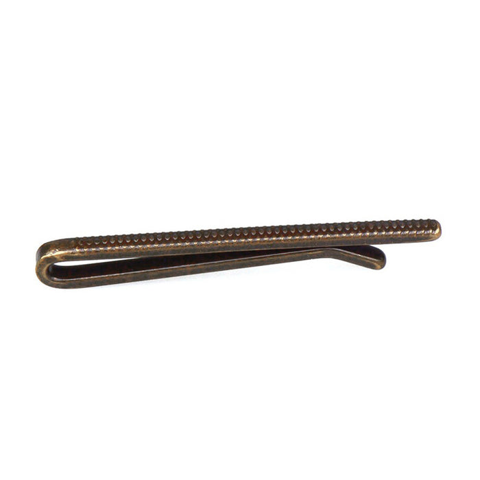 Antique Bronze Tie Bar Extra Thin Front View