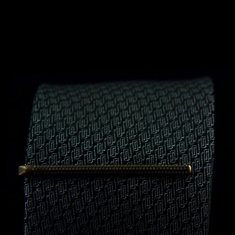 Antique Bronze Tie Bar Extra Thin On Tie Display
