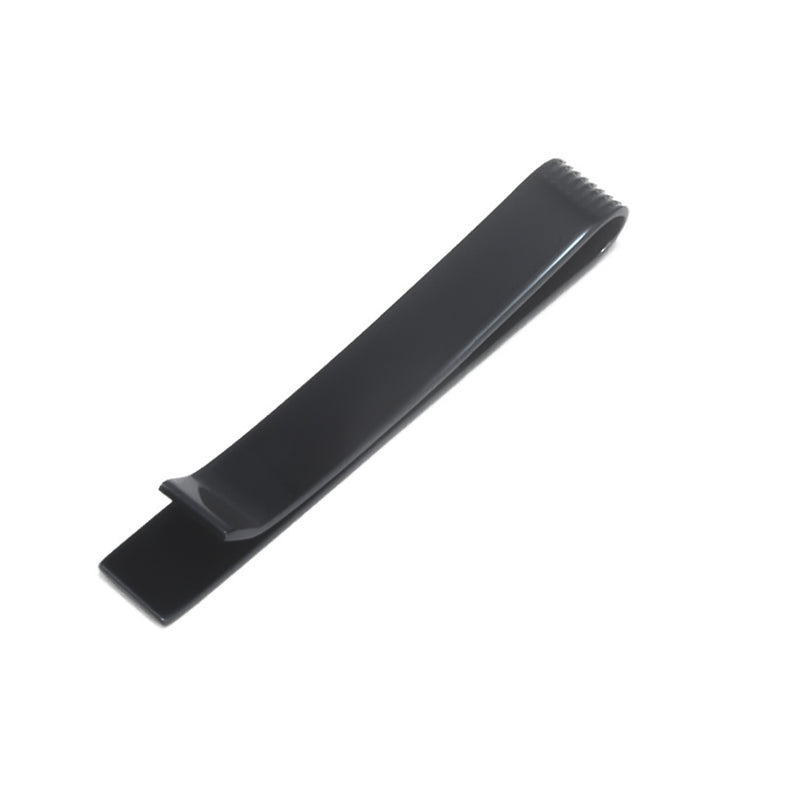 Black Tie Bar Long Flat Square Pattern Bottom