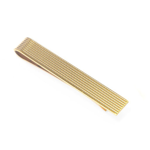 Gold Tie Bar Long Flat Square Pattern Top