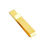 Semi-Wide Short Gold Tie Bar Stainless Steel Bottom View