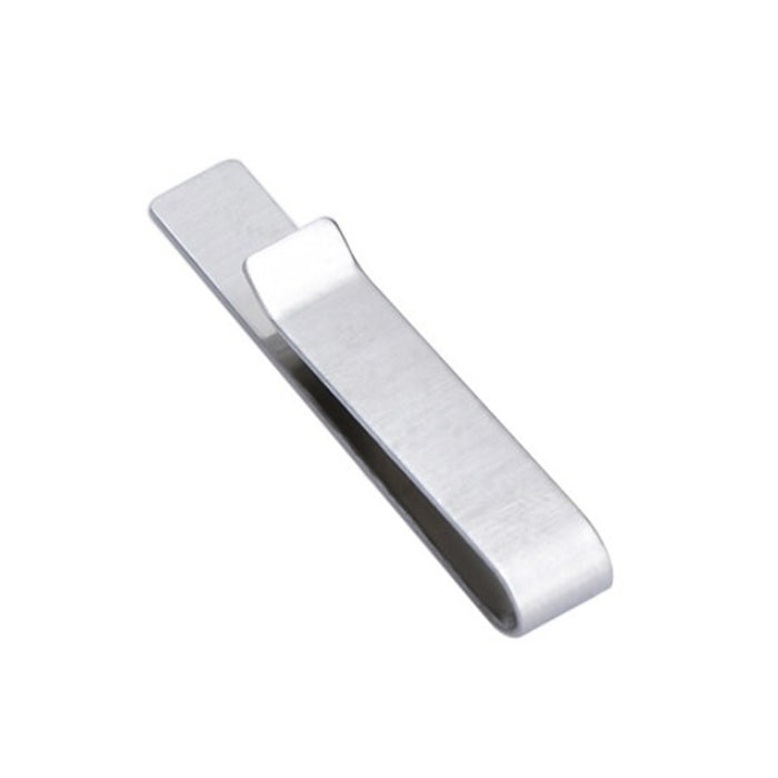 Semi-Wide Short Brushed Tie Bar Stainless Steel Bottom View