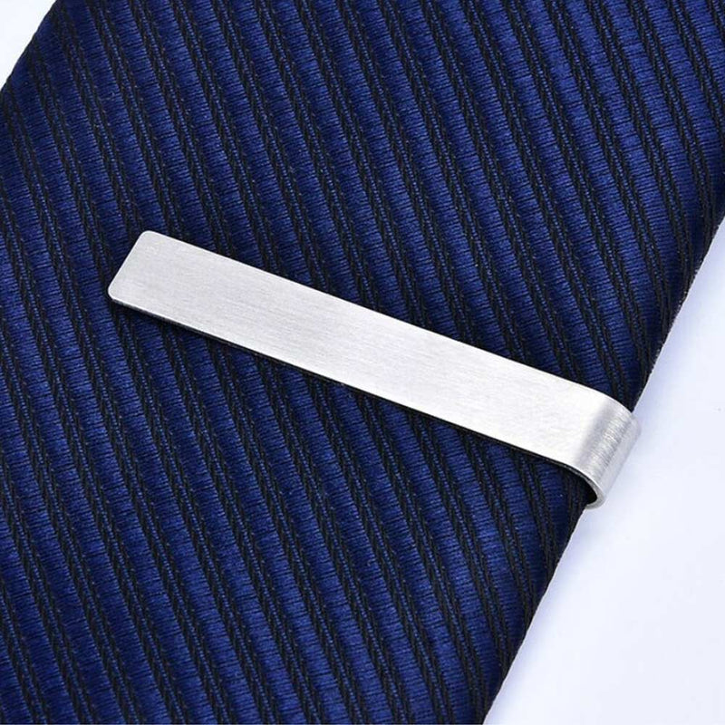 Tie Bar - Short Semi-Wide Brushed (Silver)